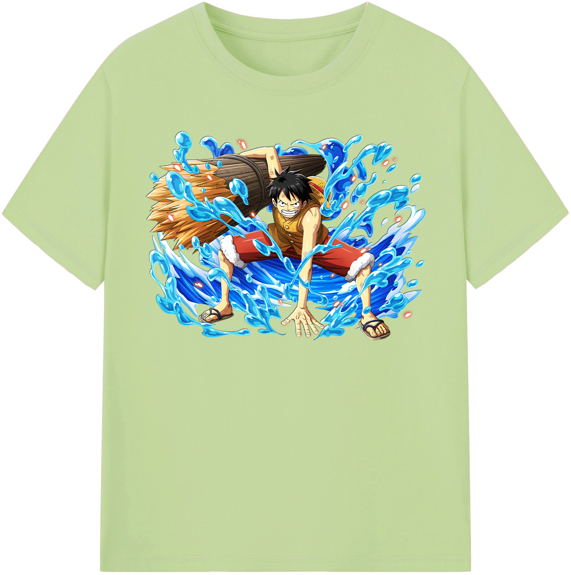 ワンピース モンキー・D・ルフィ ONE PIECE Monkey D. Luffy 綿100％半袖Tシャツ（フロントプリント）
